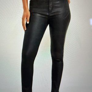 Loft Petite Coated High Rise Skinny Jeans in Black, Black shimmery, size 16 P